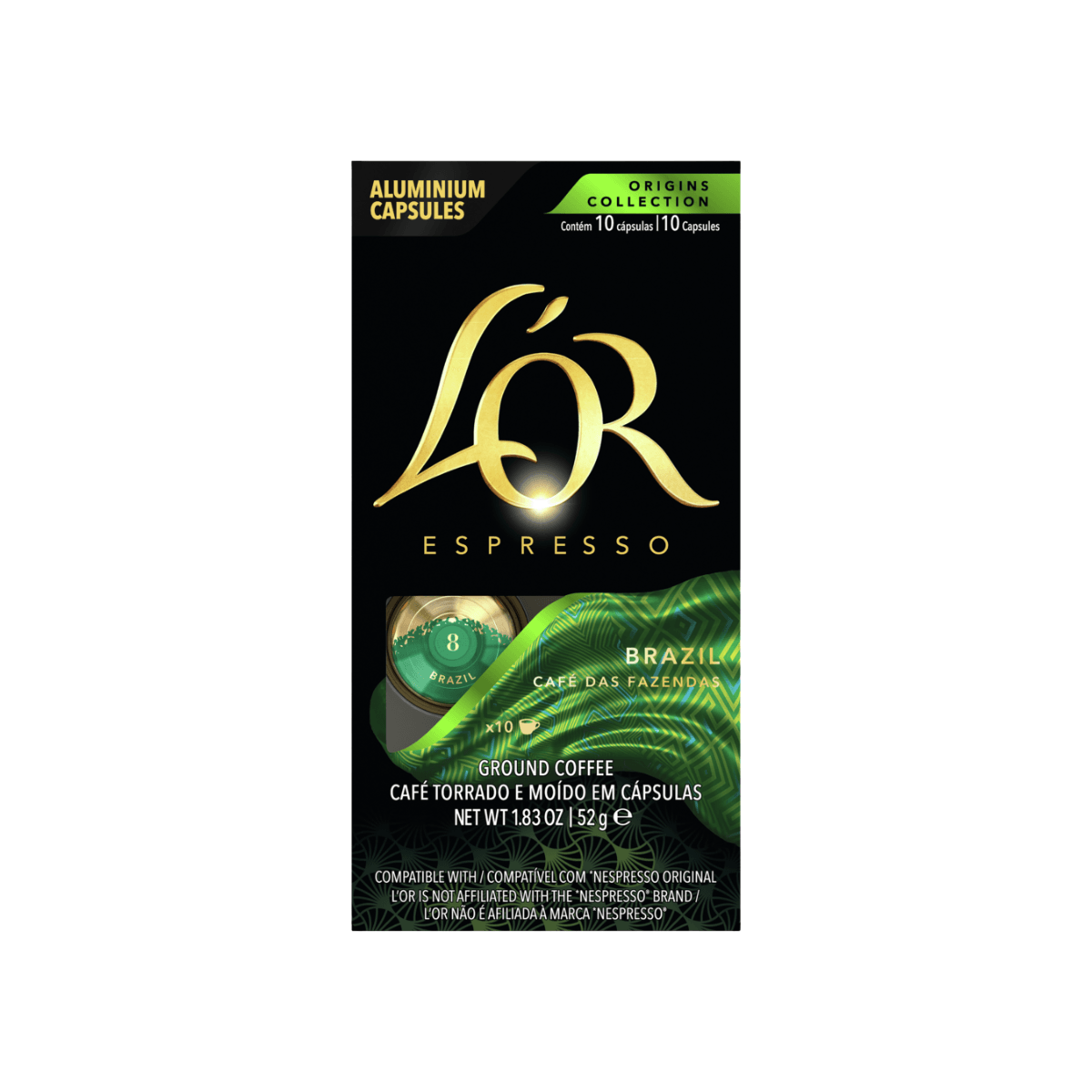 Cápsula de Café Espresso Brazil com 10x5,2g Lo'r